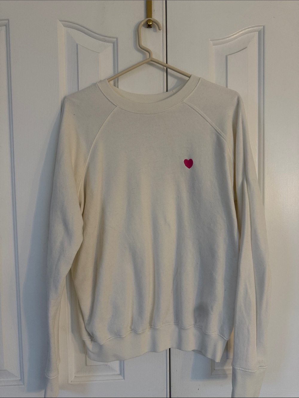 Spiritual gangster Crewneck Sweater with Pink Heart Accent small